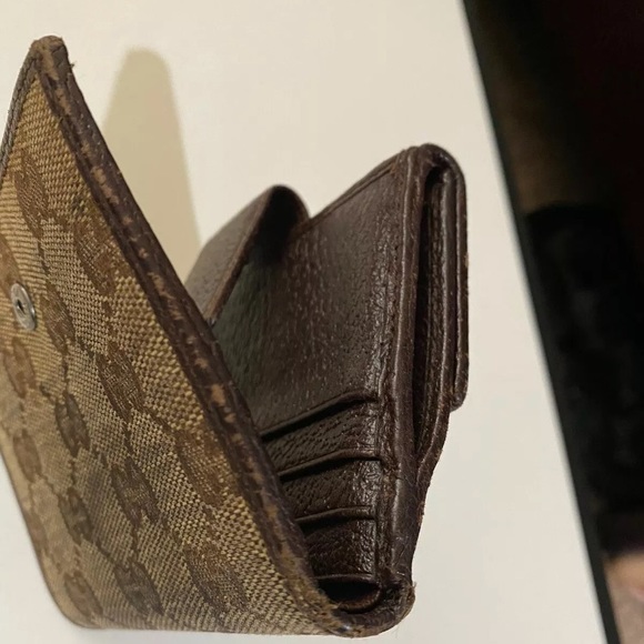 Authentic Gucci Wallet Brown Canvas and Leather - Picture 8 of 8